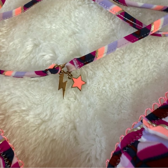 Victoria's Secret Pink and Black Bikini Top Size M - Picture 4 of 6